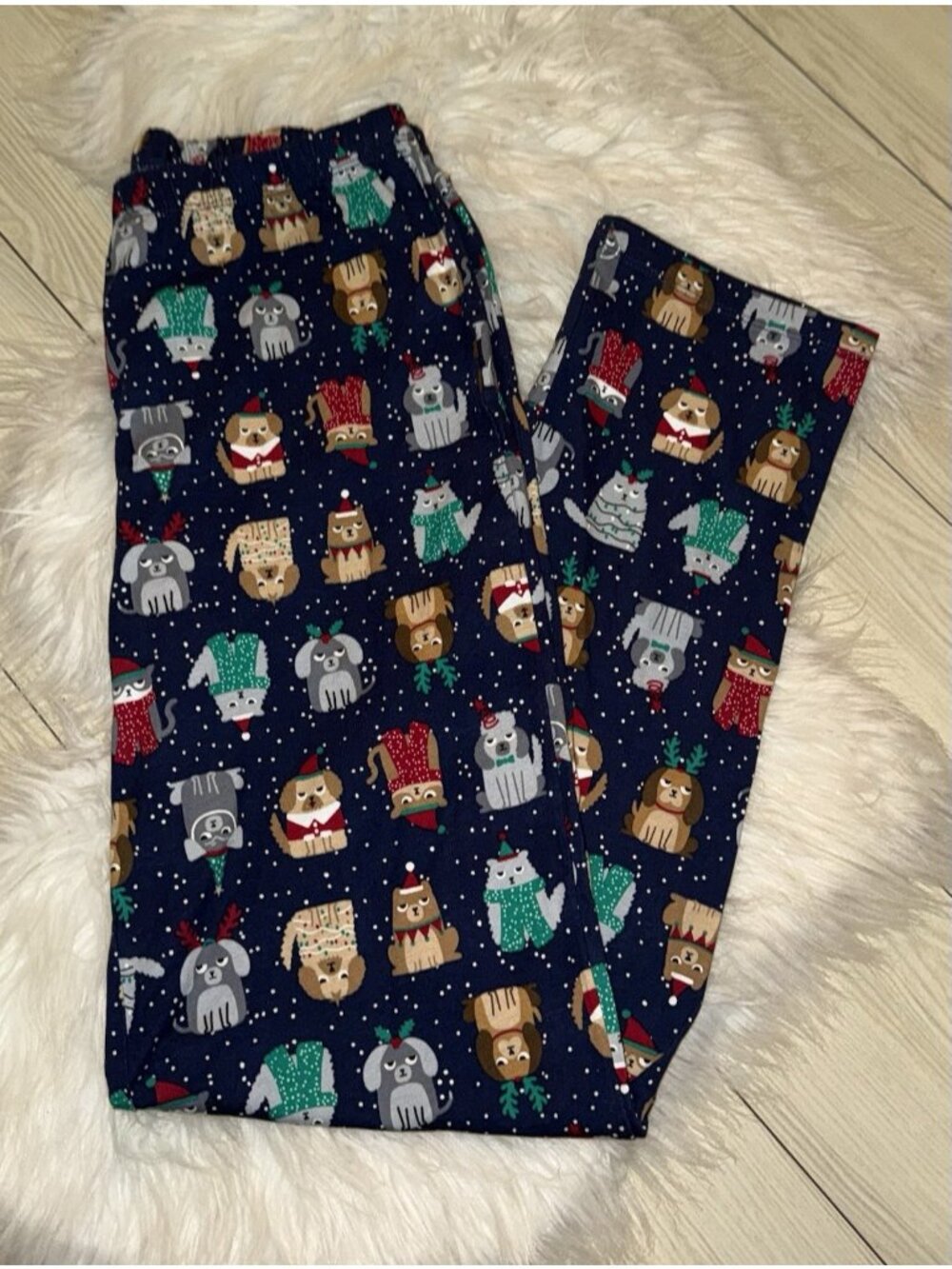Family PJs Macys Womens Lounge Sleep Pajama Pants Bah Humbug Dog XS XSmall Blue